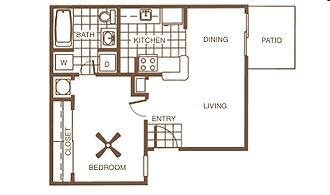 1 bedroom 1 bath 3406 floor plan